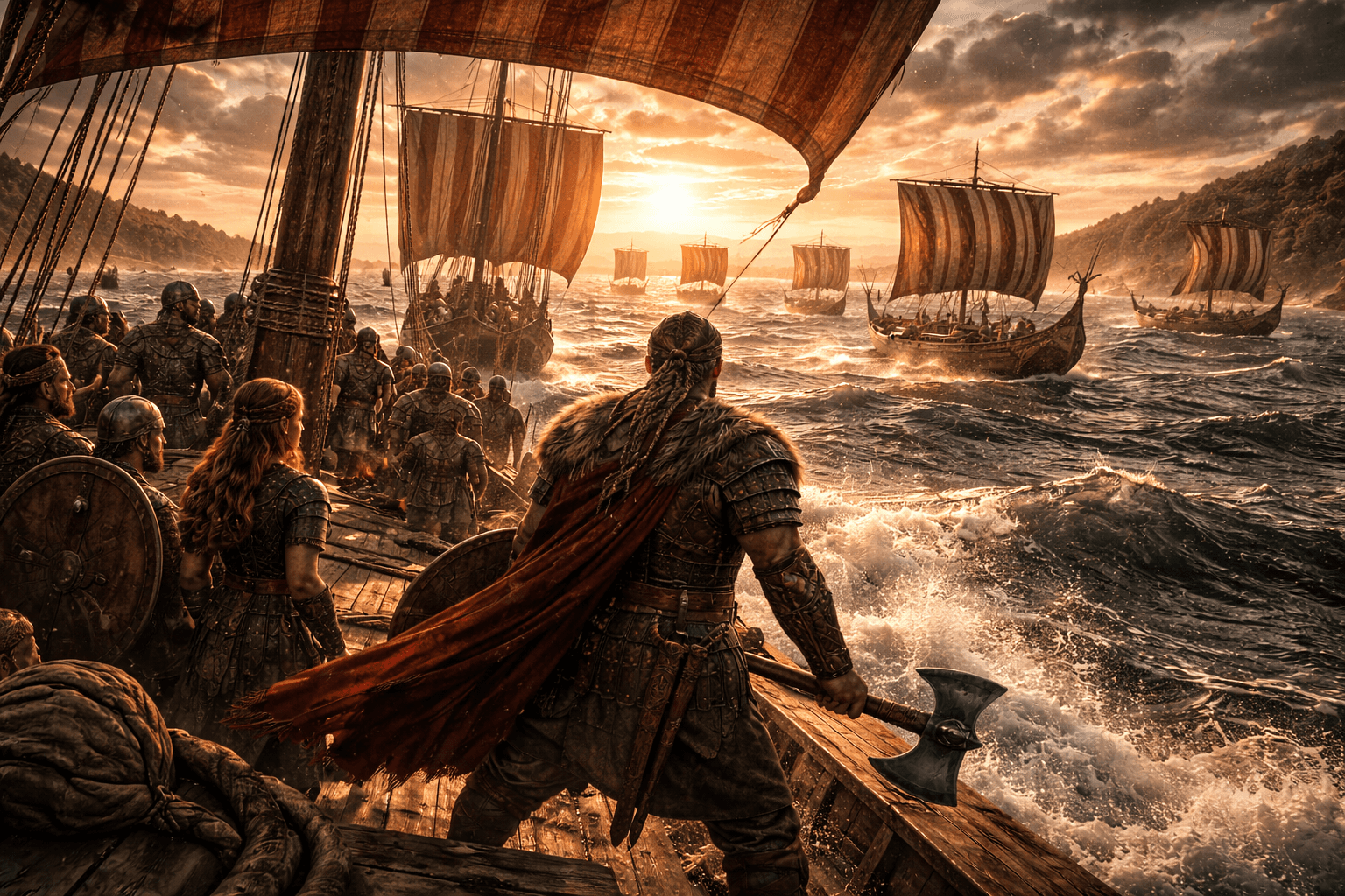 Vikings at sea.